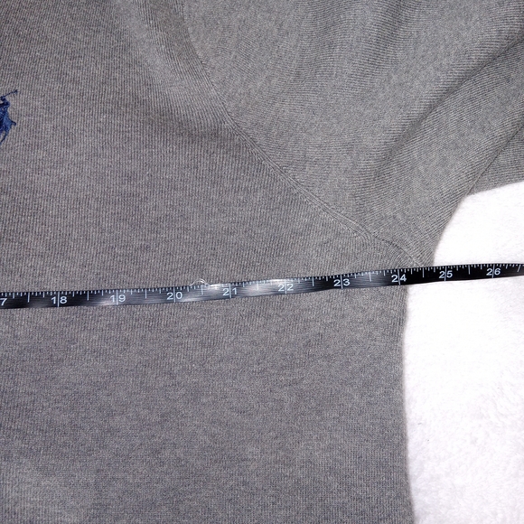 Polo Ralph Lauren V-Neck Sweater Mens XL Gray 100% Pima Cotton Preppy Soft - Picture 6 of 10